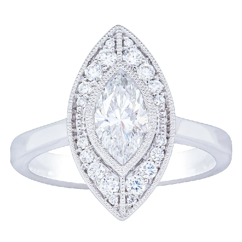 18ct White Gold 1.00ct Marquise Diamond Ring