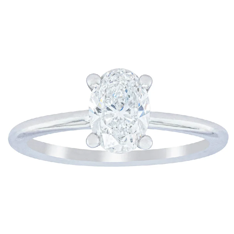 18ct White Gold 1.01ct Oval Cut Diamond Melba Ring