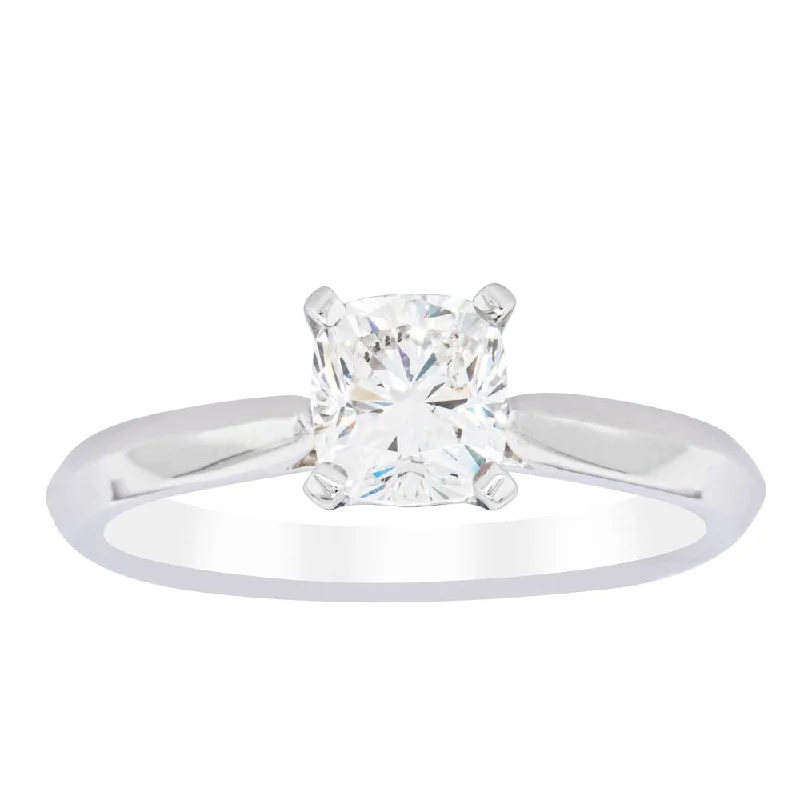 18ct White Gold 1.03ct Cushion Cut Diamond Venetian Ring