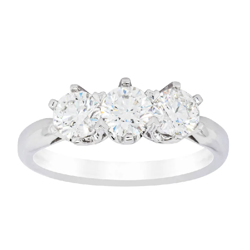 18ct White Gold 1.27ct Diamond Trilogy Ring