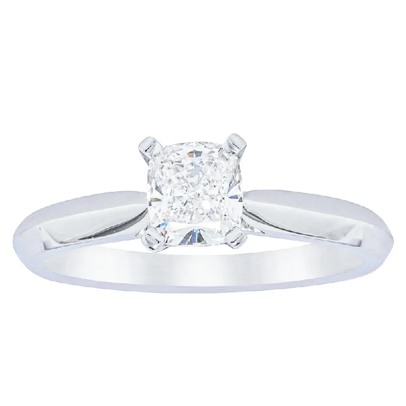 18ct White Gold .70ct Cushion Cut Diamond Venetian Ring