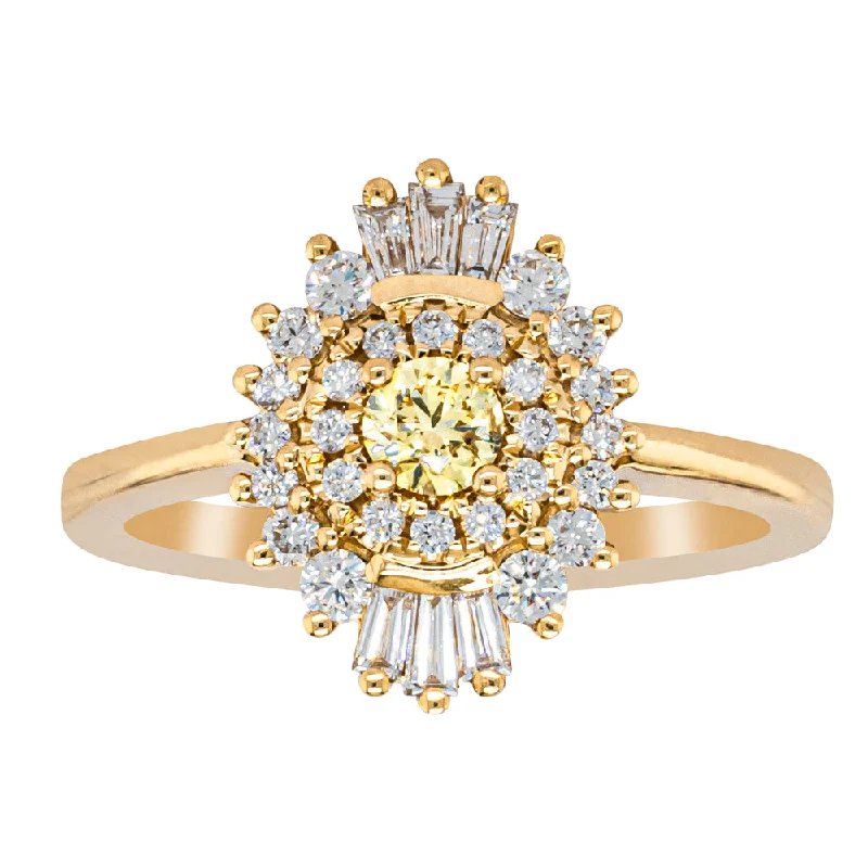 18ct Yellow Gold .16ct Yellow Diamond Kira Ring