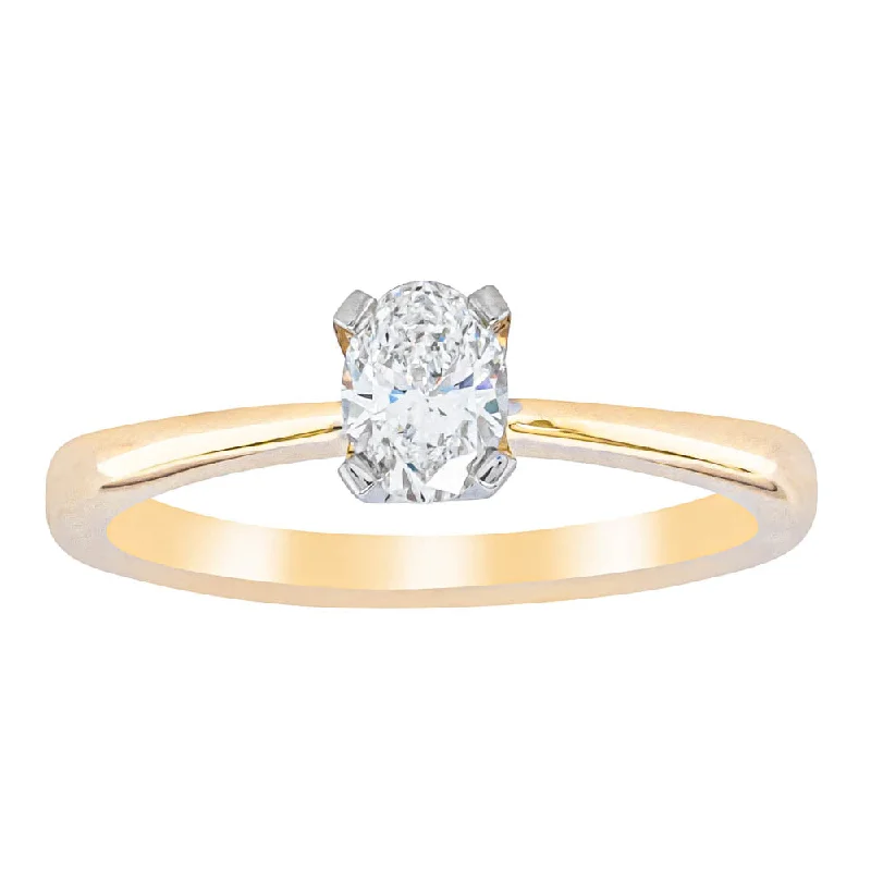 18ct Yellow Gold .41ct Oval Cut Diamond Royale Ring