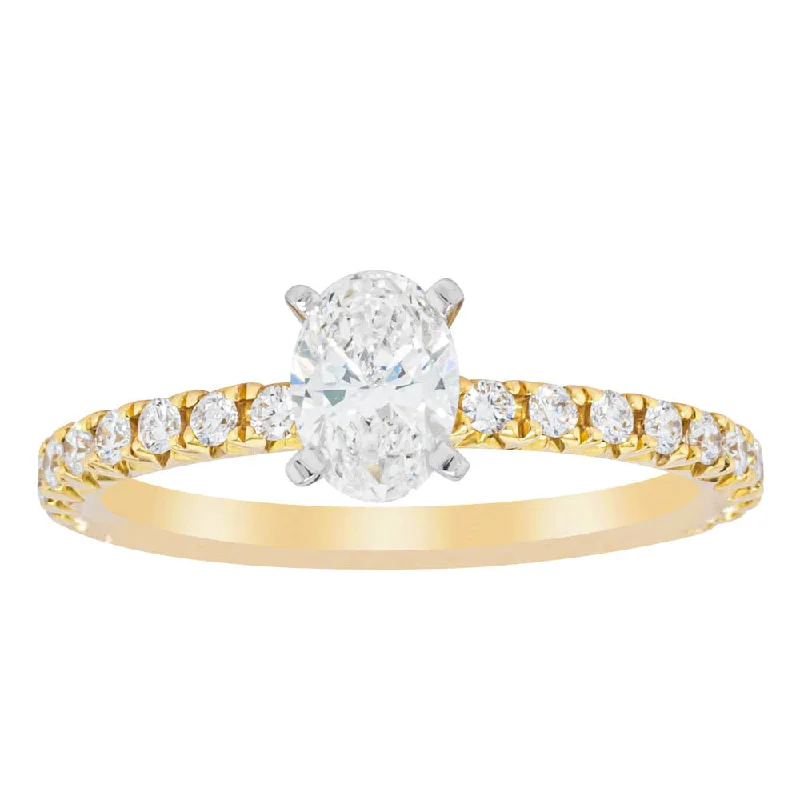 18ct Yellow Gold .50ct Oval Cut Diamond Comet Ring