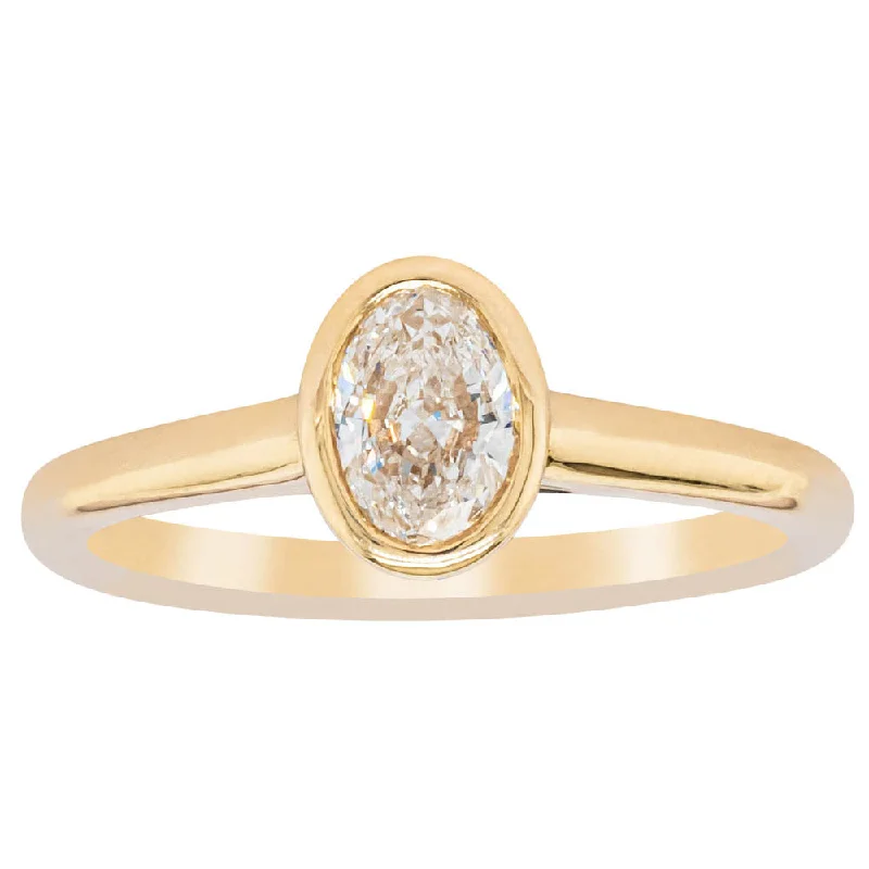 18ct Yellow Gold .50ct Oval Cut Diamond Natalia Ring