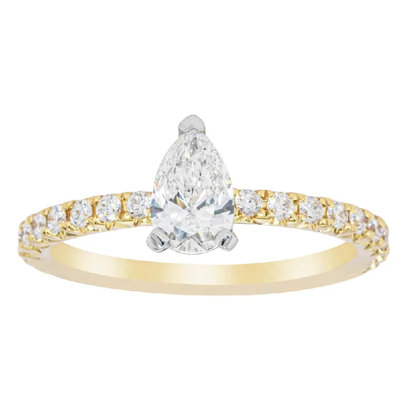 18ct Yellow Gold .50ct Pear Diamond Comet Ring