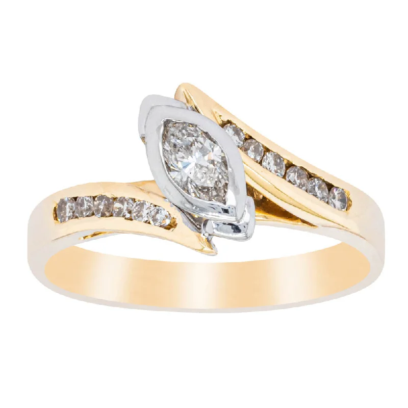 Deja Vu 18ct Yellow Gold .25ct Marquise Cut Diamond Ring