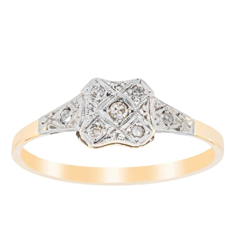 Huge Savings On Premium Jewelry Styles Deja Vu 18ct Yellow Gold & Platinum .10ct Diamond Ring