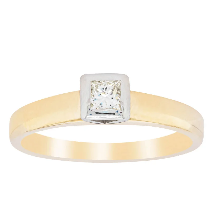 Everyday Jewelry Essentials Now On Sale Deja Vu 9ct Yellow Gold .37ct Princess Cut Diamond Ring