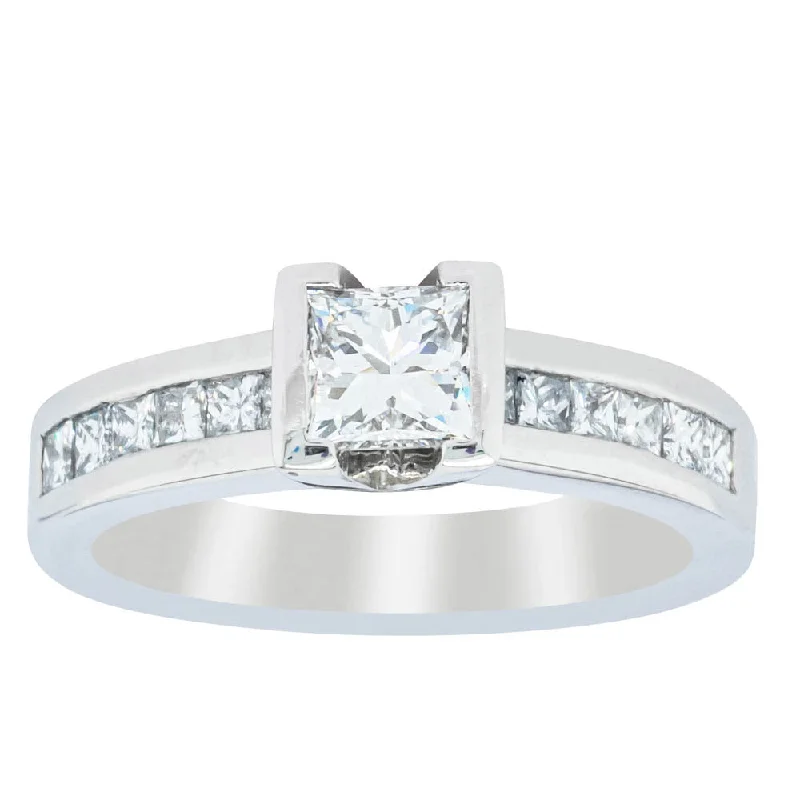 Shop High-Quality Jewelry At Jaw-Dropping Discounts Deja Vu Platinum .58ct Princess Cut Diamond Ring