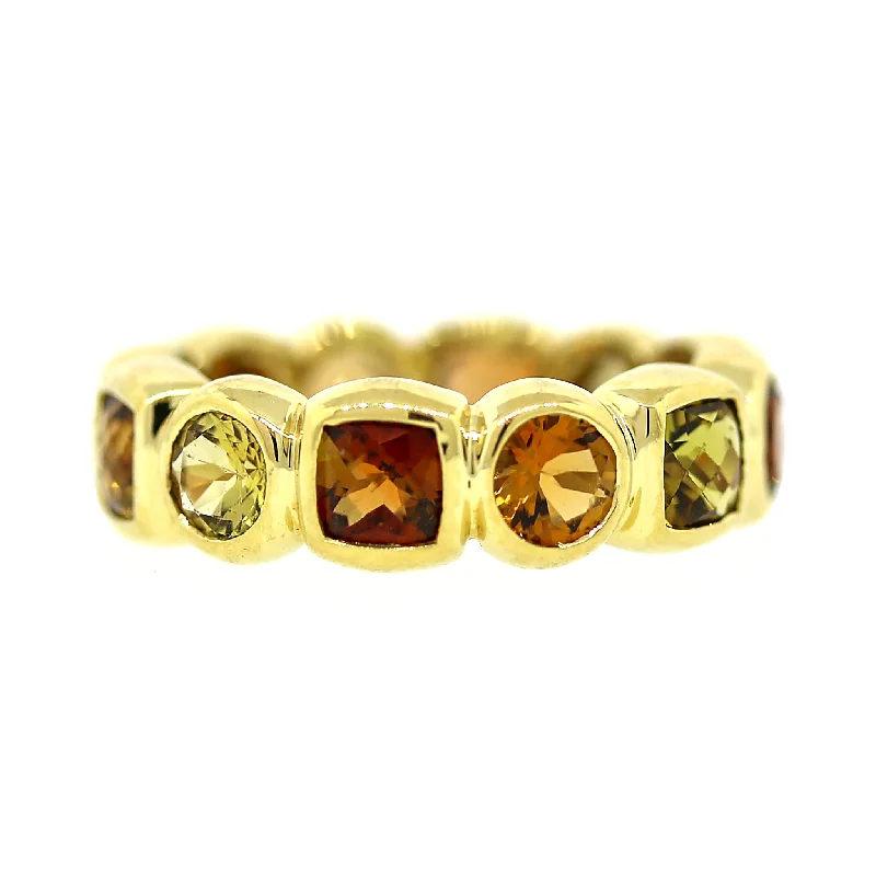 Get The Jewelry You Love At A Price You Love David Yurman Chiclet with Citrine and Peridot Ring in 18k Yellow Gold Get The Jewelry You Love At A Price You Love David Yurman Chiclet with Citrine and Peridot Ring in 18k Yellow Gold