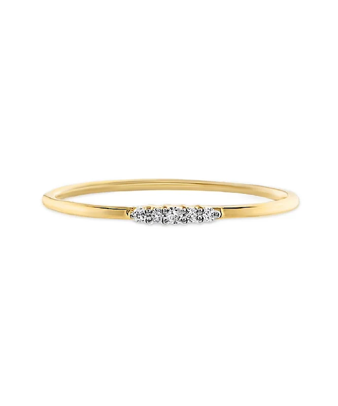 High-Quality Gemstone Jewelry For Special Occasions 14K Diamond Tiny Pinky Ring