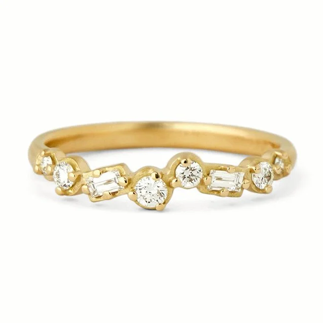 Shop Handcrafted Jewelry At Special Promotional Rates 18K Gold and Mixed-Cut Diamond "Festival" Cascade Band Shop Handcrafted Jewelry At Special Promotional Rates 18K Gold and Mixed-Cut Diamond "Festival" Cascade Band