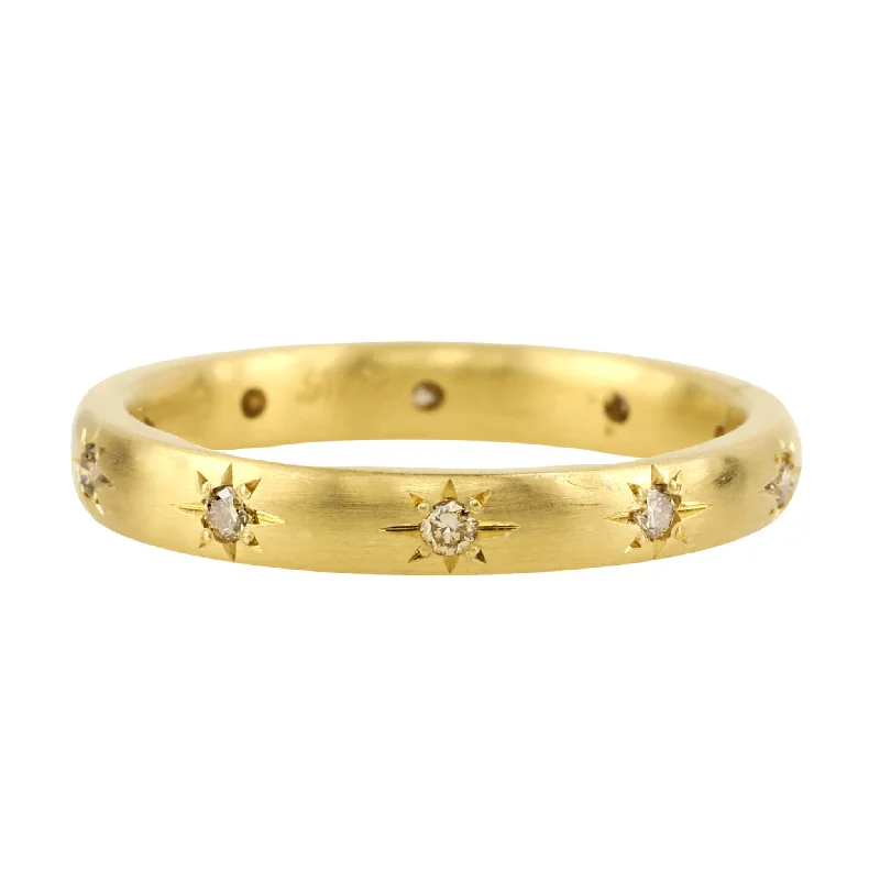 Timeless Beauty, Unbeatable Deals – Jewelry Sale On 20K Gold Narrow Band Ring with Star-Set Champagne Diamonds Timeless Beauty, Unbeatable Deals – Jewelry Sale On 20K Gold Narrow Band Ring with Star-Set Champagne Diamonds