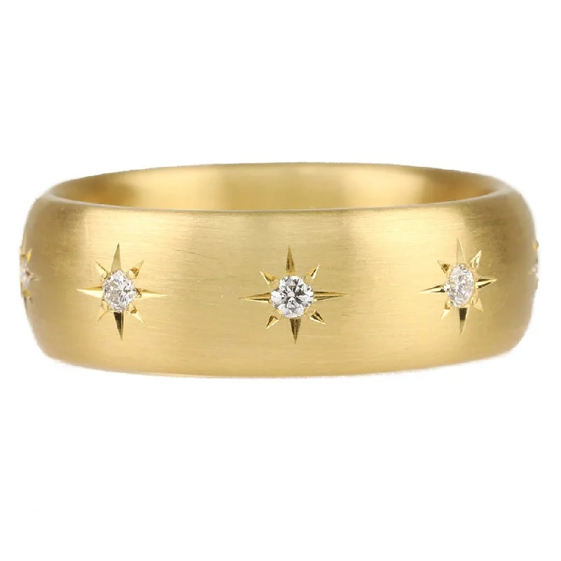 Exclusive Jewelry Markdowns – Limited-Time Offer 20K Gold Wide Rounded Ring with Star-Set Diamonds Exclusive Jewelry Markdowns – Limited-Time Offer 20K Gold Wide Rounded Ring with Star-Set Diamonds