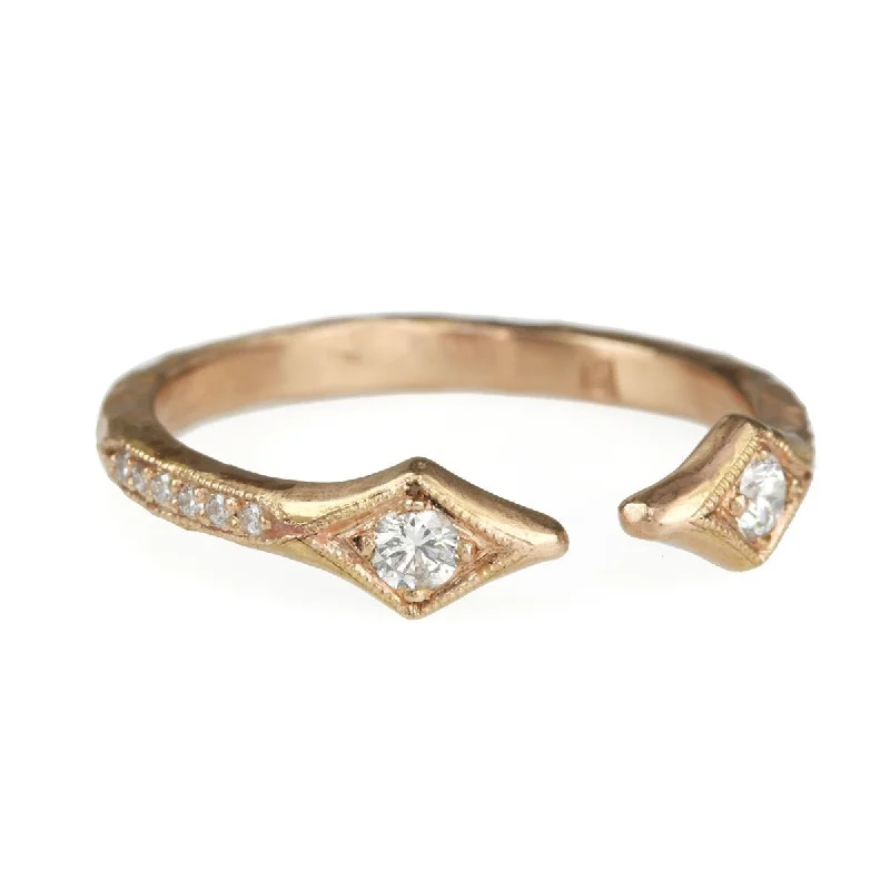 Special Offers On Handcrafted And Designer Jewelry Rose Gold and Diamond "Double Arrow" Ring Special Offers On Handcrafted And Designer Jewelry Rose Gold and Diamond "Double Arrow" Ring