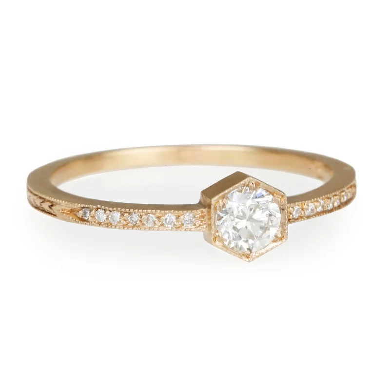 Accessorize For Less – Luxury Jewelry At Affordable Prices Rose Gold Hexagonal Bezel-Set Diamond Ring Accessorize For Less – Luxury Jewelry At Affordable Prices Rose Gold Hexagonal Bezel-Set Diamond Ring