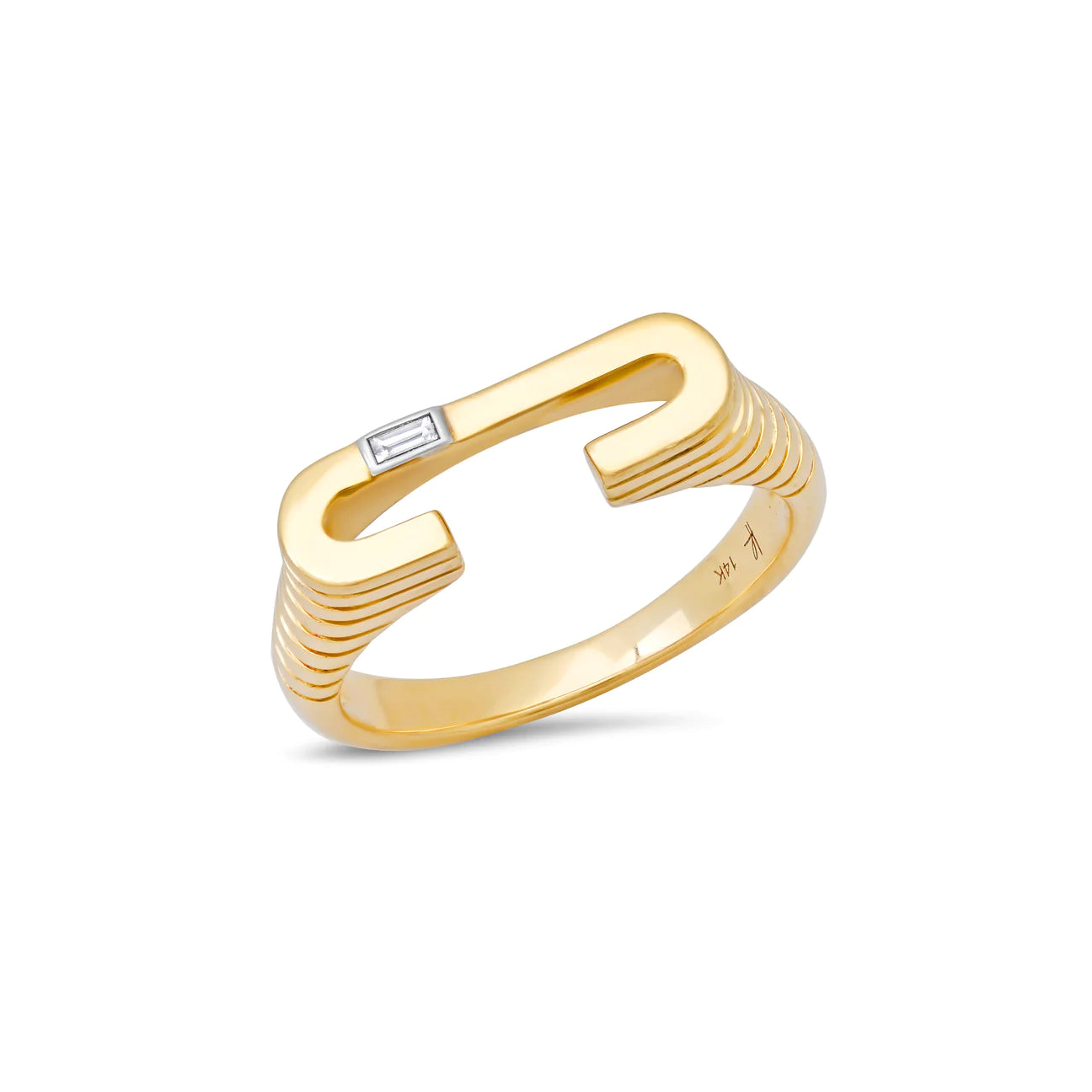 Sparkle For Less – Shop Our Limited-Time Jewelry Deals Chunky Textured Initial Baguette Diamond Stacking Ring Sparkle For Less – Shop Our Limited-Time Jewelry Deals Chunky Textured Initial Baguette Diamond Stacking Ring