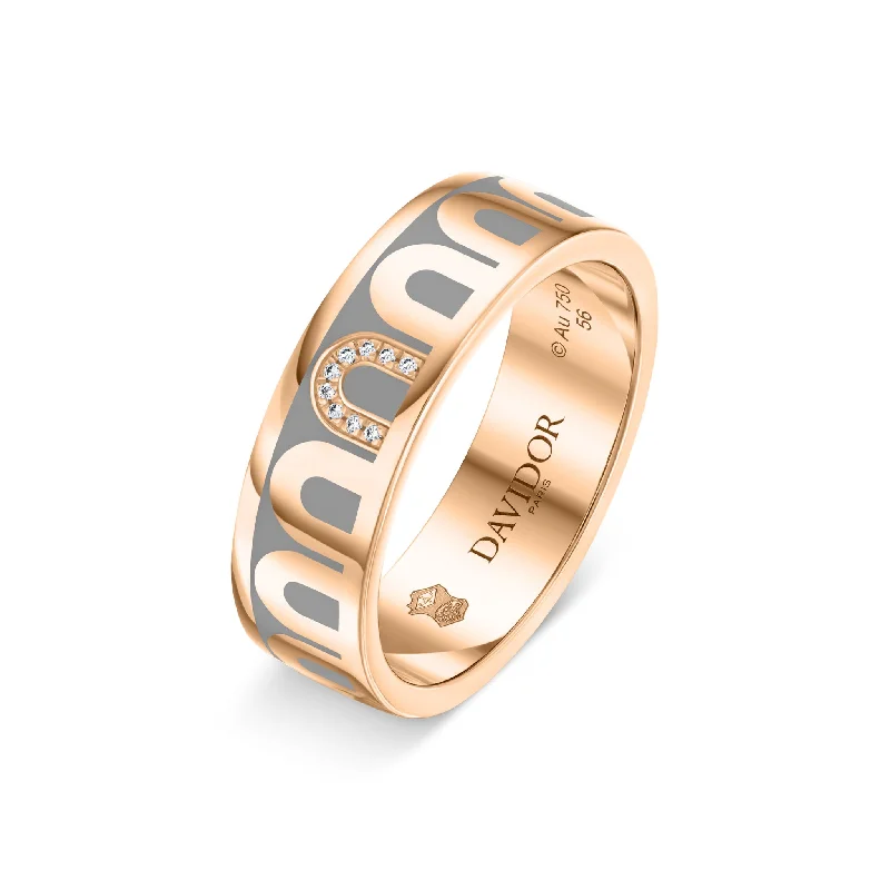 Last Chance To Shop High-End Jewelry At Markdown Prices L’Arc de DAVIDOR Ring MM, 18k Rose Gold with Anthracite Lacquered Ceramic and Porta Simple Diamonds Last Chance To Shop High-End Jewelry At Markdown Prices L’Arc de DAVIDOR Ring MM, 18k Rose Gold with Anthracite Lacquered Ceramic and Porta Simple Diamonds