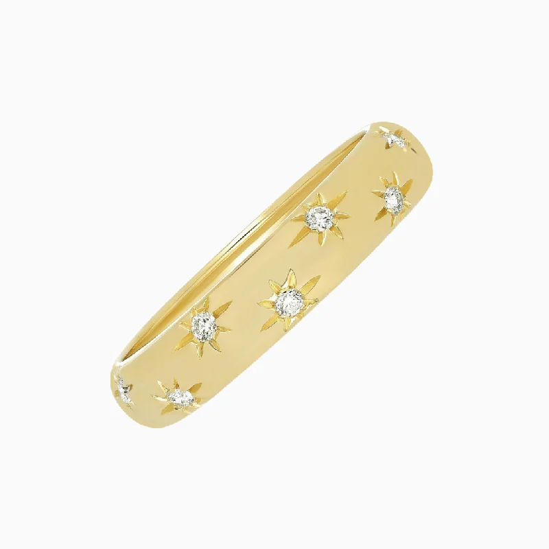 Delicate Crystal Jewelry For Sophisticated Charm Diamond Starburst Bubble Ring