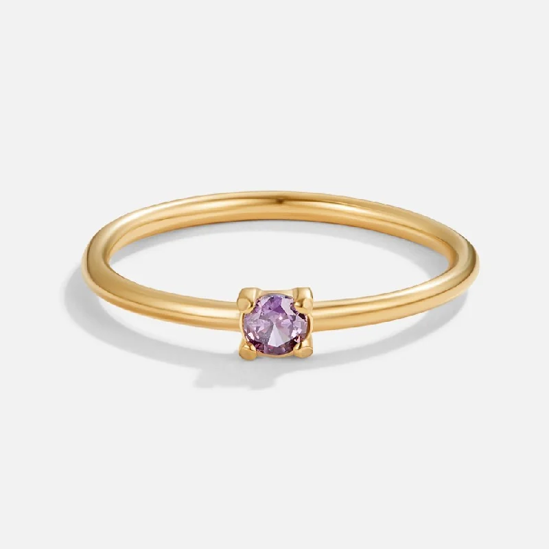 Affordable Luxury Jewelry For Every Occasion February Birthstone 18K Gold Ring