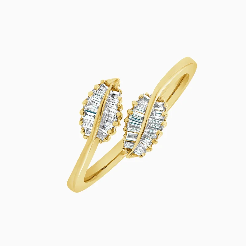 Buy More, Save More On Stunning Jewelry Pieces Gold Diamond Leaf Crossover Ring