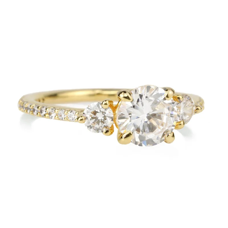 Affordable Elegance – Special Jewelry Sale Now Live Prong Set Three Diamond Pave Engagement Ring Mount Affordable Elegance – Special Jewelry Sale Now Live Prong Set Three Diamond Pave Engagement Ring Mount