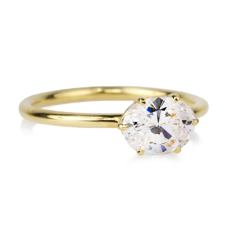 Premium Diamond Jewelry At Once-In-A-Lifetime Discounts East-West Prong Set Engagement Ring Mount Premium Diamond Jewelry At Once-In-A-Lifetime Discounts East-West Prong Set Engagement Ring Mount