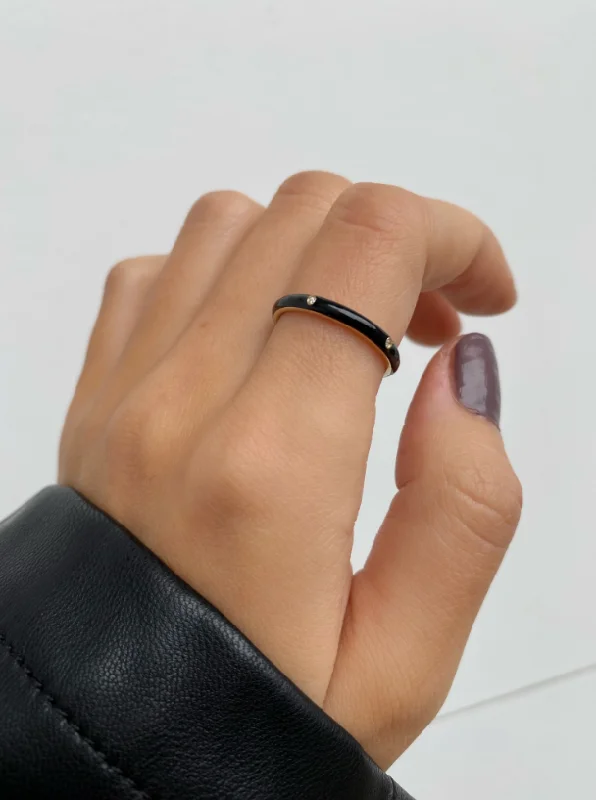 Elegant Rose Gold Jewelry For A Stylish Touch KENDALL 14k GOLD ENAMEL RINGS