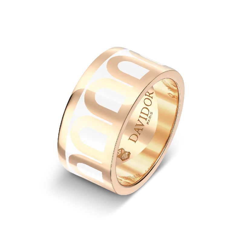 Jewelry Sale – Exclusive Styles At Lower Prices L'Arc de DAVIDOR Ring GM, 18k Rose Gold with Neige Lacquered Ceramic Jewelry Sale – Exclusive Styles At Lower Prices L'Arc de DAVIDOR Ring GM, 18k Rose Gold with Neige Lacquered Ceramic