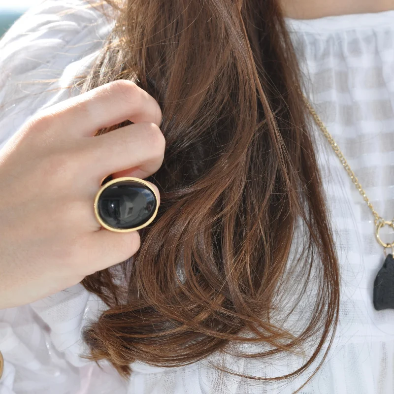 Jewelry Clearance – Final Chance To Save Big ONYX STONE STATEMENT RING