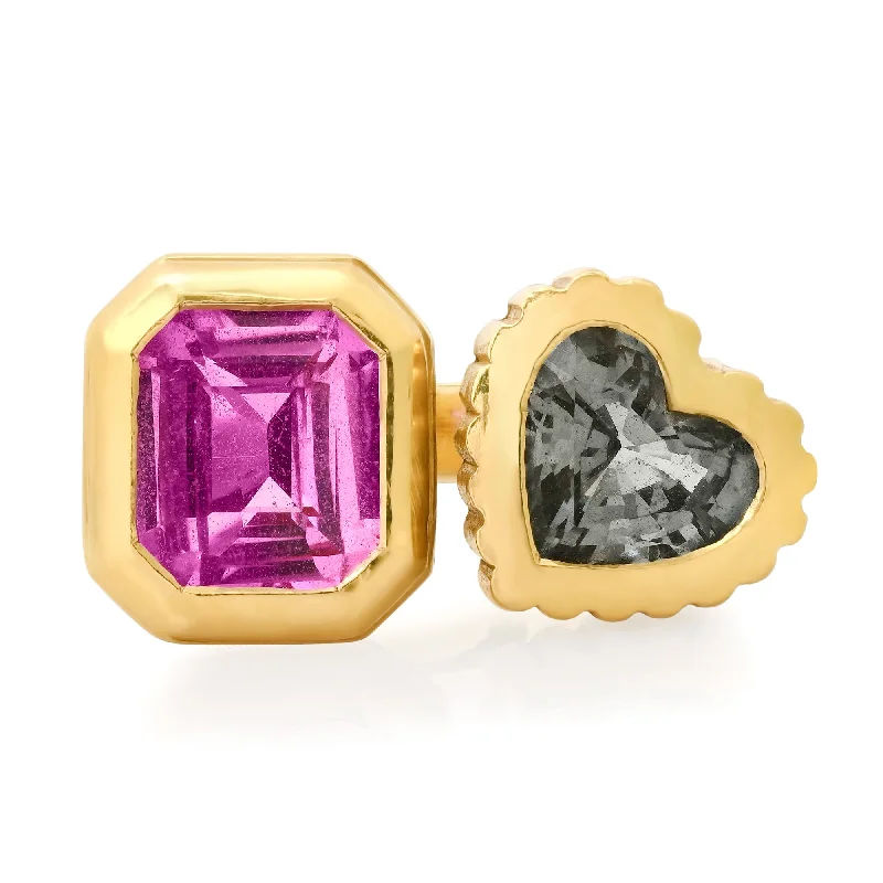 Shop Modern Jewelry Collections With Exclusive Discounts One of a Kind Toi & Moi Party Time Pink Sapphire & Spinel Ring Shop Modern Jewelry Collections With Exclusive Discounts One of a Kind Toi & Moi Party Time Pink Sapphire & Spinel Ring