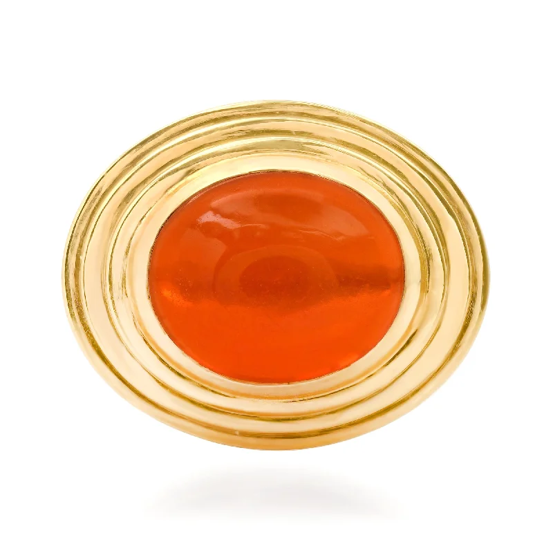 Eco-Friendly Sustainable Jewelry For Conscious Buyers Opal or Fire Opal Cabochon Orbit Ring Eco-Friendly Sustainable Jewelry For Conscious Buyers Opal or Fire Opal Cabochon Orbit Ring