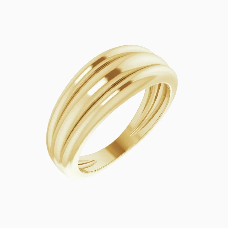 Limited-Time Offer On Elegant Jewelry Pieces Ridges Dome Ring