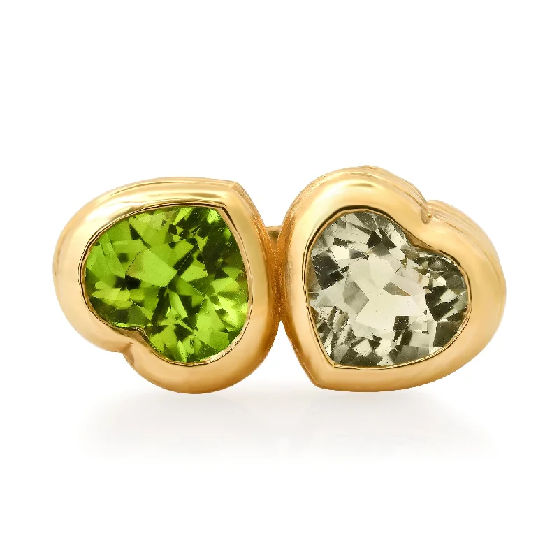 Elevate Your Outfit With Discounted Statement Jewelry Toi & Moi Stacey Peridot & Green Amethyst Ring Elevate Your Outfit With Discounted Statement Jewelry Toi & Moi Stacey Peridot & Green Amethyst Ring