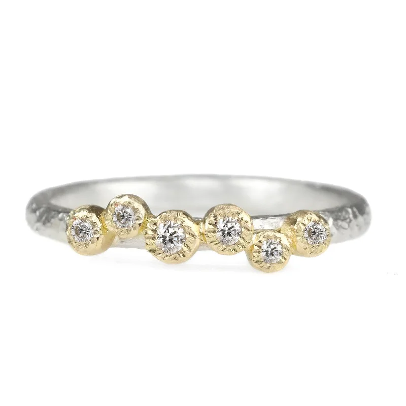 Special Sale On Handcrafted Jewelry – Shop Today Sterling Silver Ring with Six Gold Bezel-Set Diamonds Special Sale On Handcrafted Jewelry – Shop Today Sterling Silver Ring with Six Gold Bezel-Set Diamonds