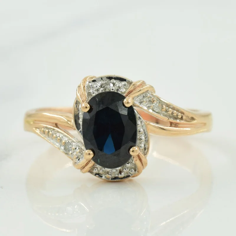 Unmissable Deals On Handmade Jewelry Collections Blue Sapphire & Diamond Bypass Ring | 1.00ct, 0.02ctw | SZ 5.5 |