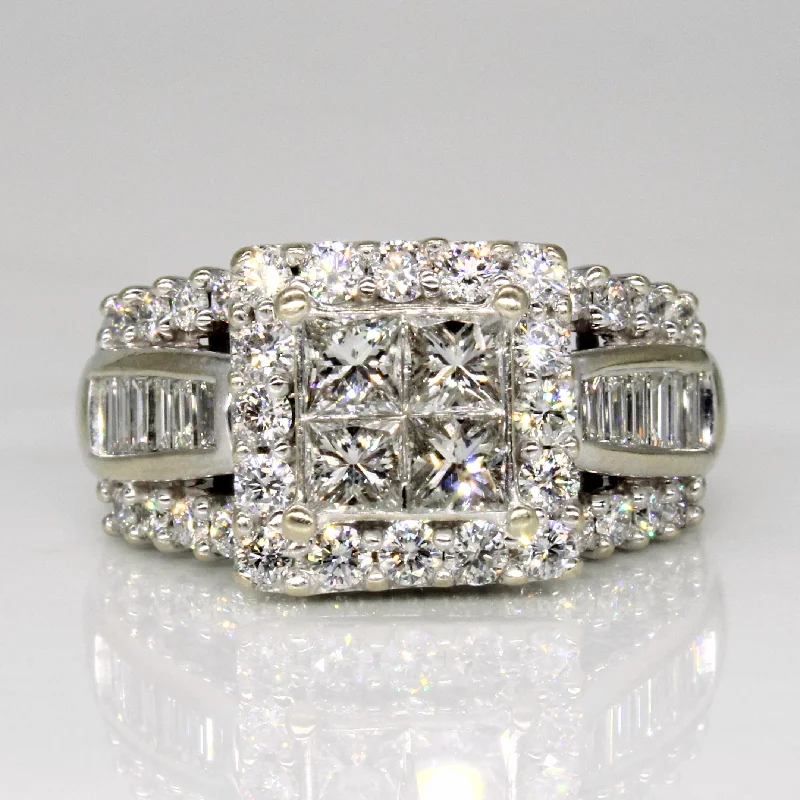 Discounted Jewelry For A Glamorous Look Diamond Cluster Engagement Ring | 2.30ctw | SZ 6.75 |