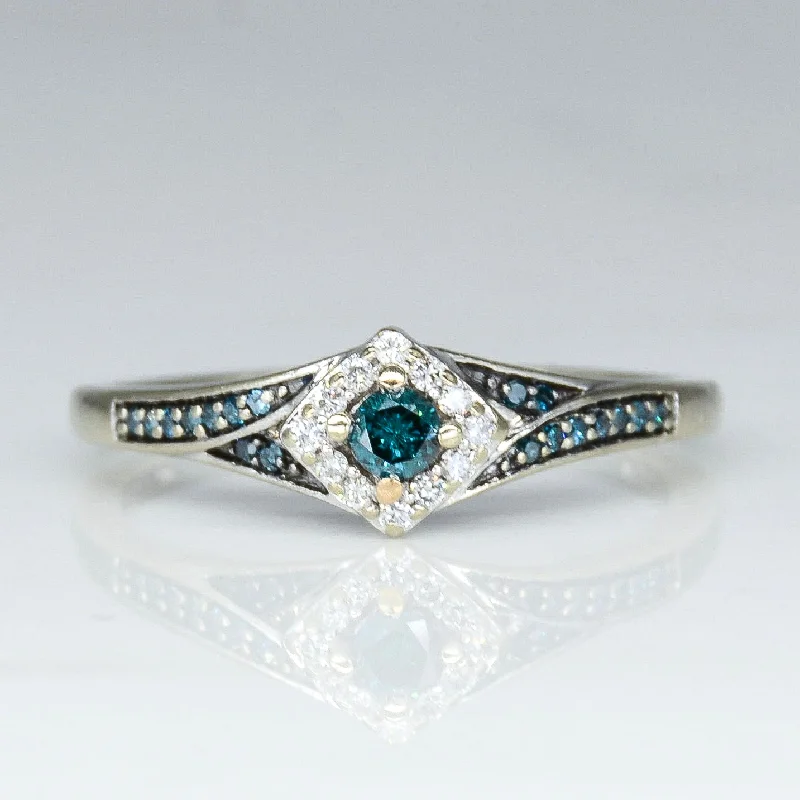 Stunning Jewelry Pieces At The Lowest Prices Ever Blue Diamond Halo Bypass Ring | 0.14ctw | SZ 8.25 | Stunning Jewelry Pieces At The Lowest Prices Ever Blue Diamond Halo Bypass Ring | 0.14ctw | SZ 8.25 |