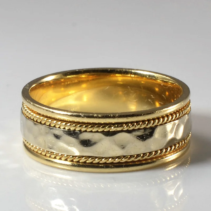 Exclusive Jewelry Sale – Grab Timeless Pieces Now Hammered Two Tone Gold Wedding Band | SZ 10 | Exclusive Jewelry Sale – Grab Timeless Pieces Now Hammered Two Tone Gold Wedding Band | SZ 10 |