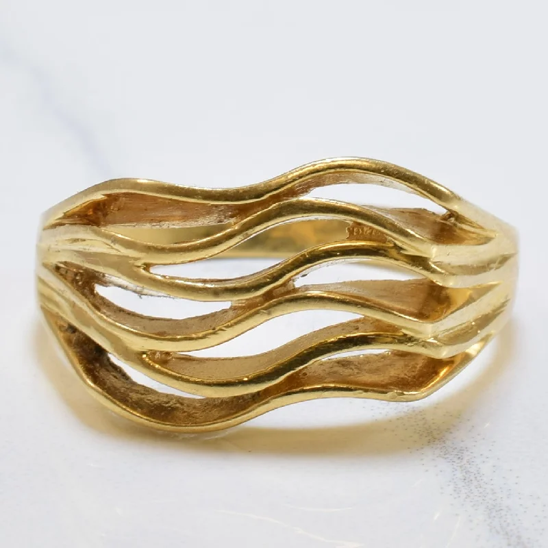 Limited-Time Jewelry Discounts – Shine Without The Splurge 14k Yellow Gold Wave Ring | SZ 9.75 |