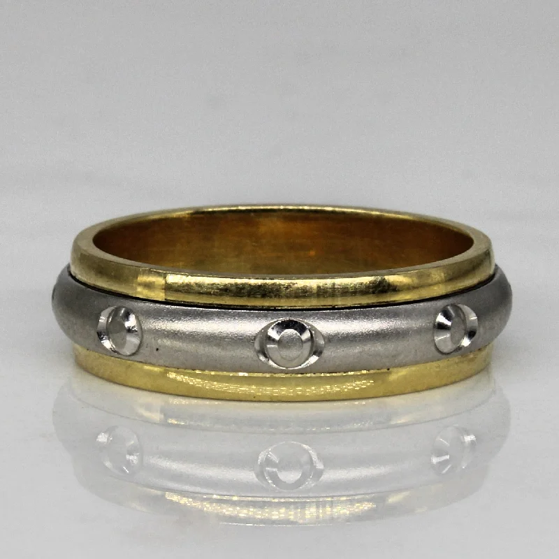 Bohemian-Inspired Jewelry For Free-Spirited Fashion 18k Two Tone Spinner Band | SZ 8.5 |
