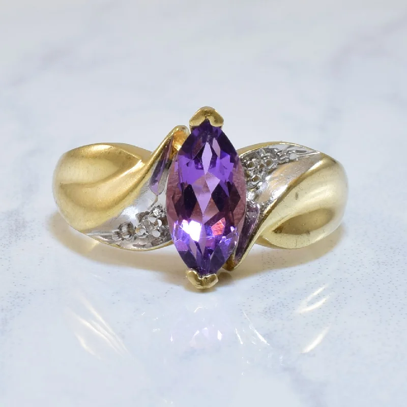 Bestselling Jewelry Now On Sale – Elevate Your Look Amethyst & Diamond Bypass Ring | 0.70ct, 0.02ctw | SZ 6.25 |