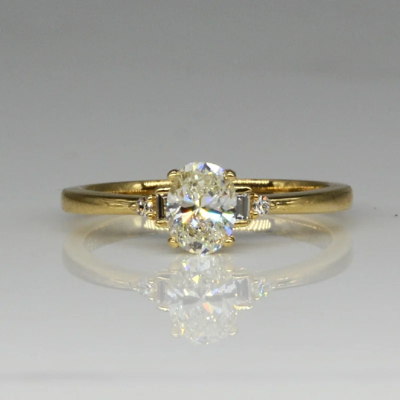 Limited-Time Offer On Premium Jewelry Collections Bespoke' Accented Oval Diamond Engagement Ring | 0.76ctw | SZ 6.75 |
