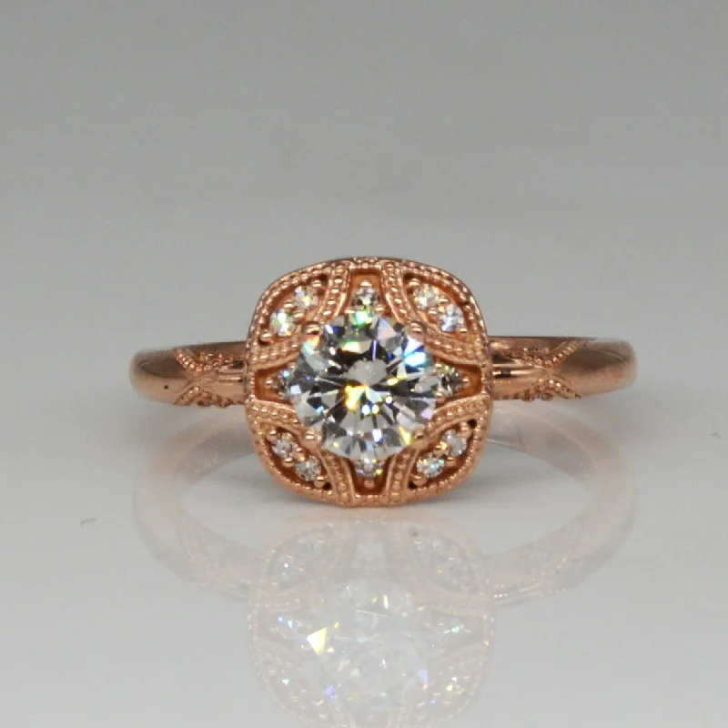Luxury Jewelry Without The Luxury Price Tag Bespoke' Art Deco Inspired Rose Gold Engagement Ring | 0.83ctw | SZ 7.25 |