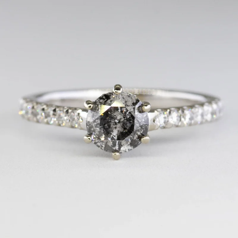 Don't Miss These Dazzling Jewelry Discounts '100 Ways' Salt & Pepper Diamond Engagement Ring | SZ 6.75 |