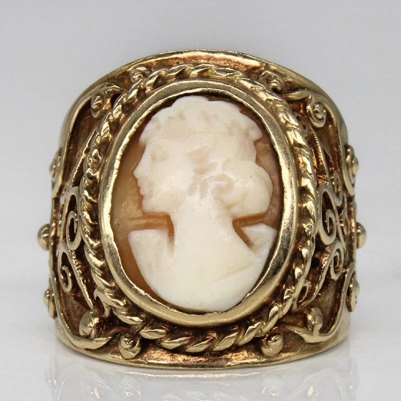 Limited-Time Offer On Elegant Jewelry Pieces Birks' Seashell Cameo Ornate Ring | 2.60ct | SZ 7.25 |