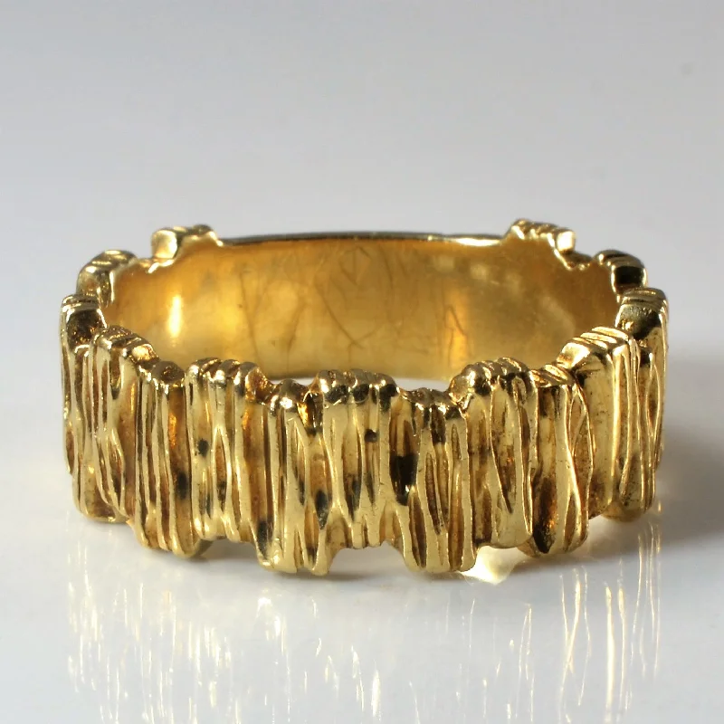 Get The Jewelry You Love At A Price You Love Wood Grain Gold Band | SZ 10.25 |