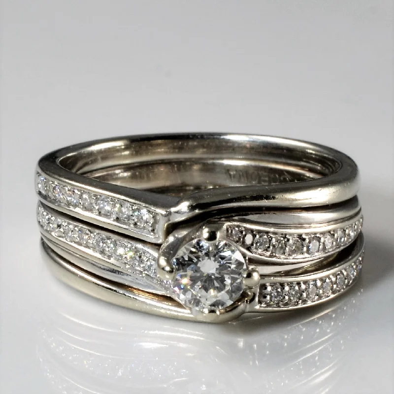 The Perfect Jewelry Piece At The Perfect Price Soldered Bypass Diamond Wedding Set | 0.51ctw | SZ 7.25 | The Perfect Jewelry Piece At The Perfect Price Soldered Bypass Diamond Wedding Set | 0.51ctw | SZ 7.25 |