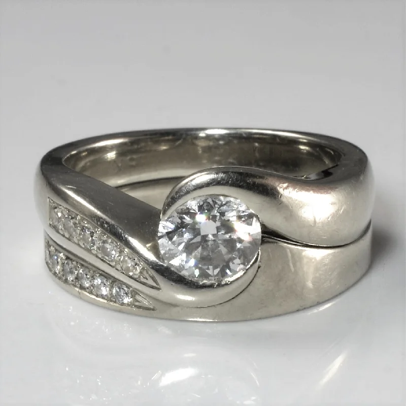 Discounted Jewelry For A Glamorous Look Bypass Diamond Wedding Set | 0.84ctw | SZ 5.5 | Discounted Jewelry For A Glamorous Look Bypass Diamond Wedding Set | 0.84ctw | SZ 5.5 |